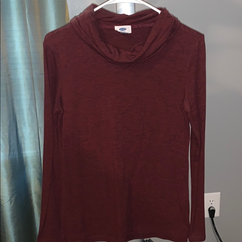 Wine colored cowl neck sweater